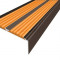 Алюминиевый противоскользящий угловой порог 70х22 мм с резиновыми вставками АУ-70-Анод коньяк-оранжевый 3 м