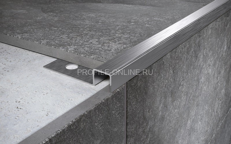 Нержавеющий П-профиль закладной стальной 12х12 мм FPU 12 S сатинированная сталь 270 см