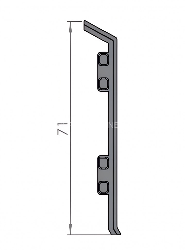 Стык для напольного плинтуса 70 мм Диал ДЛ-70ст черный