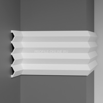 Стеновая декоративная панель 3D Decomaster D324 Дюропрофиль 200х20х2900 мм белая под покраску