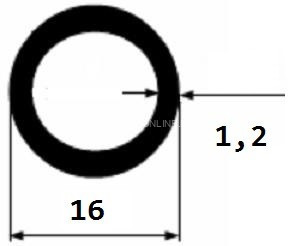 Труба алюминиевая 16х1,2 мм 3 м
