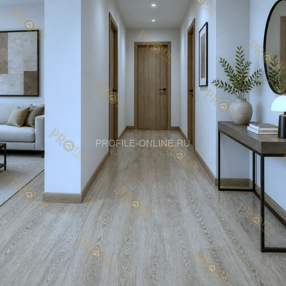 Плинтус ПВХ Comfort Classic 80 напольный Дуб мокка 204 под дерево