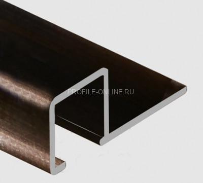 Алюминиевый П-образный профиль закладной 12х12 мм PV32-07 бронза блестящая 2,7 м