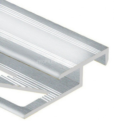 Алюминиевый Т-образный профиль закладной лестничный 20х12 мм PV58-03 серебро блестящее 2,7 м