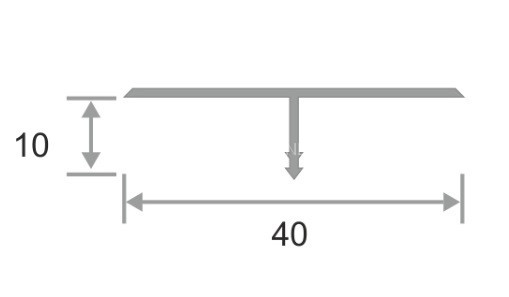 Алюминиевый Т-образный профиль ПТ-40 черный матовый 2,7 м