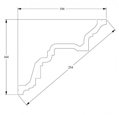 Потолочный плинтус Orac Decor Purotouch C422 белого цвета из полиуретана 164х194 мм 200 см