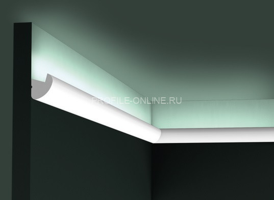 Потолочный плинтус для скрытой подсветки Orac Decor Duropolymer CX188 белого цвета из полистирола 30х34 мм 200 см