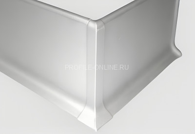 Уголок внешний для плинтуса Евротрим L-100 алюминий серебро