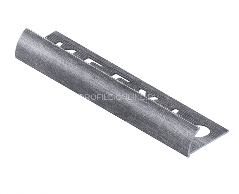 С-образный профиль алюминиевый для плитки 12 мм NEEXY PV18-45 BBS-D cеребро блестящее браш 2.7 м