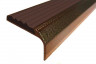 Алюминиевый угловой противоскользящий порог с резиновой вставкой 42х23 мм АУ-42/23-Антик медь-темно-коричневый 2,7 м