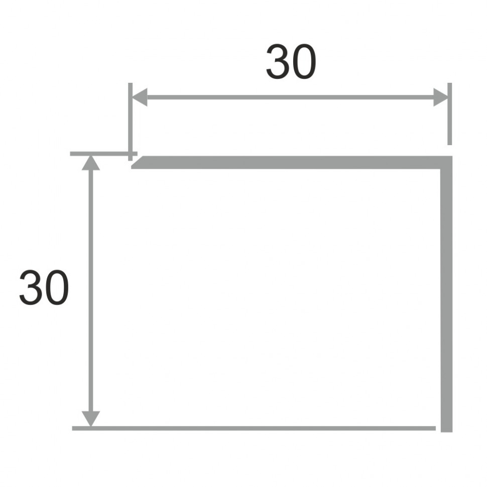 Уголок 30х30 мм из латуни ЛПН-30х30 полированный 2.7 м