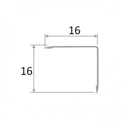 Уголок 16х16 мм из алюминия ПН-16х16 черный матовый 2.7 м