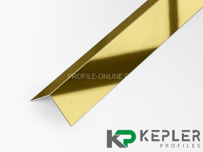 Равнополочный уголок 20х20 мм из нержавеющей стали SS 304 FSAP002-20-GP S.S.304 золото полированное 3 м