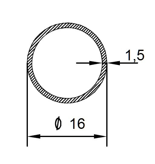 Алюминиевая труба 16х1,5 мм 3 м