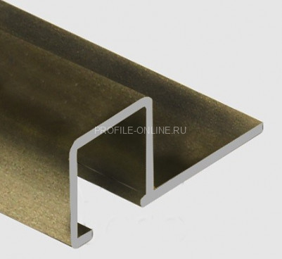 Алюминиевый П-образный профиль закладной 12х12 мм PV32-08 шампань матовая 2,7 м
