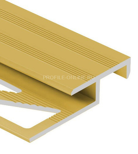 Алюминиевый Т-образный профиль закладной лестничный 20х12 мм PV58-04 золото матовое 2,7 м