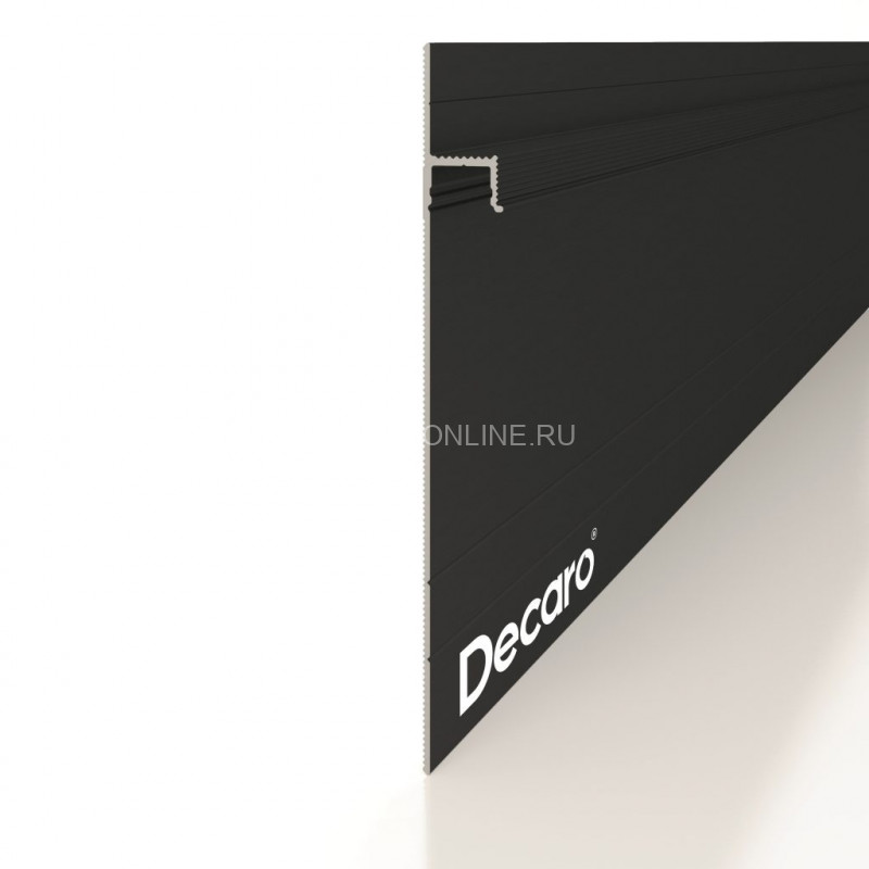 Теневой плинтус алюминиевый Decaro i100A Black черный 2 м