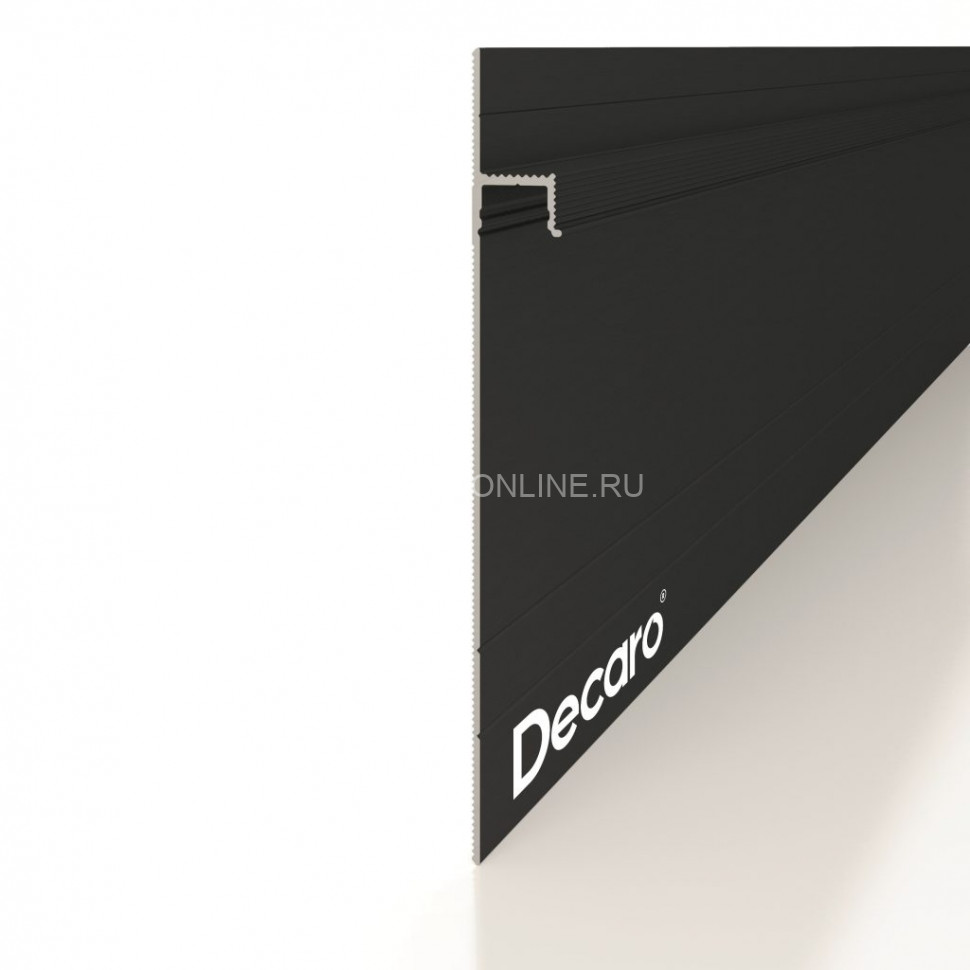 Теневой плинтус скрытого монтажа алюминиевый Decaro i100A Black черный 2 м
