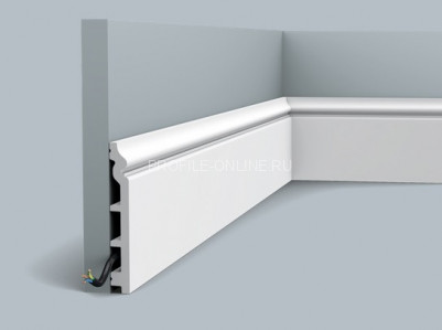 Гибкий плинтус для пола Orac Decor Duropolymer SX118F белый полистирол 138х18 мм 200 см