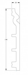 Гибкий плинтус для пола Orac Decor Duropolymer SX118F белый полистирол 138х18 мм 200 см