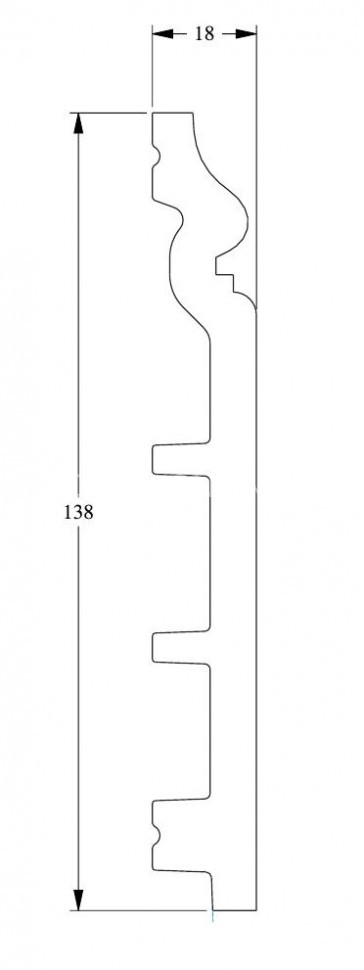 Гибкий плинтус для пола Orac Decor Duropolymer SX118F белый полистирол 138х18 мм 200 см