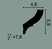 Потолочный плинтус Orac Decor Durofoam CB502N белого цвета из полистирола 59х49 мм 200 см