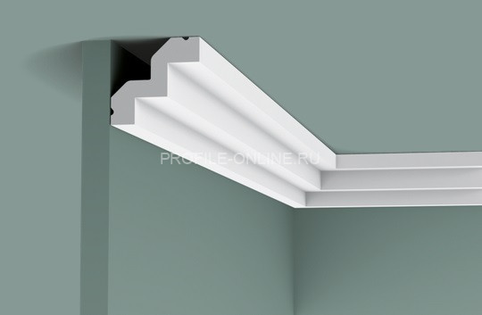 Потолочный плинтус Orac Decor Purotouch C602 белого цвета из полиуретана 53х50 мм 200 см