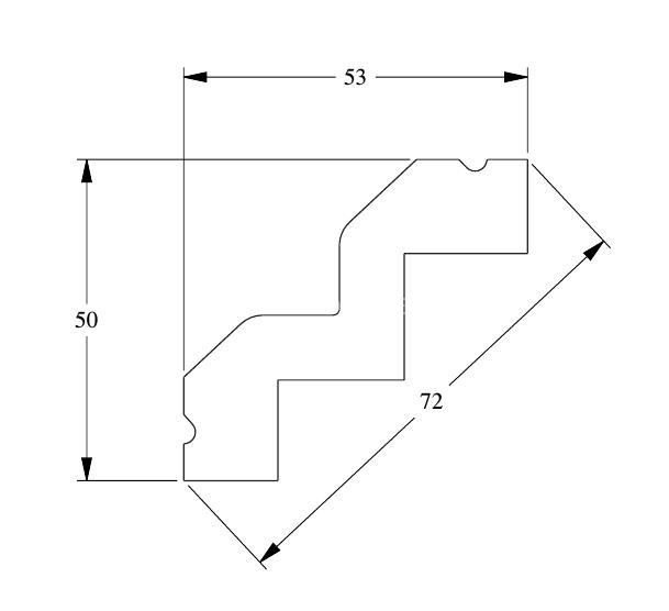 Потолочный плинтус Orac Decor Purotouch C602 белого цвета из полиуретана 53х50 мм 200 см