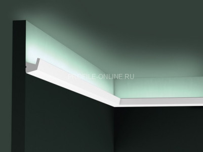 Потолочный плинтус для скрытой подсветки Orac Decor Duropolymer CX189 белого цвета из полистирола 27х27 мм 200 см