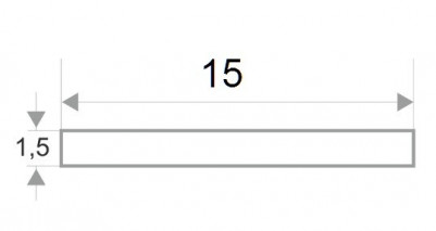 Полоса алюминиевая 15 мм серебро матовое 2,7 м