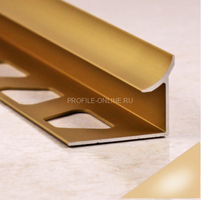 Алюминиевый внутренний уголок для плитки 10 мм ПО-В10 розовый глянец 2,7 м