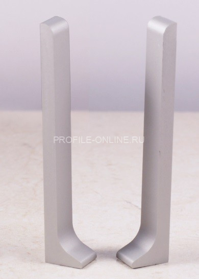 Комплект заглушек для плинтуса напольного ПЛ-60 серебро матовое