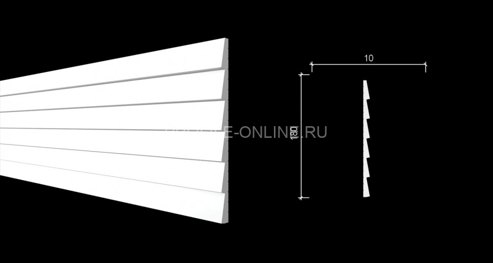 Отделочная стеновая декоративная панель 3D 180х10х2000 мм Decor-Dizayn DD906 из полистирола белая, под покраску 2 м