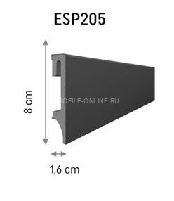 Плинтус для пола ПВХ 80 мм VOX Espumo ESP-205 антрацит 2.4 м
