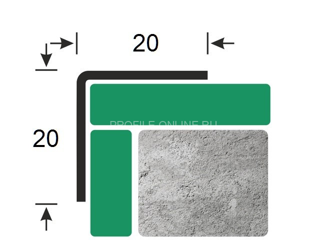 Нержавеющий уголок стальной равнополочный ПБ 20х20 (прямой AISI 304) шлифованный 2,7 м