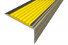 Алюминиевый угловой противоскользящий порог с резиновой вставкой 26х50 мм АУ-50-Анод шампань-желтый 3 м