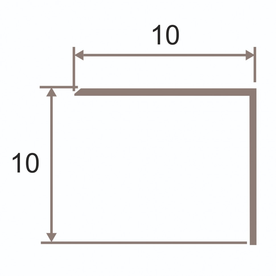 Уголок 10х10 мм из латуни ЛПН-10х10 черный матовый 2.7 м