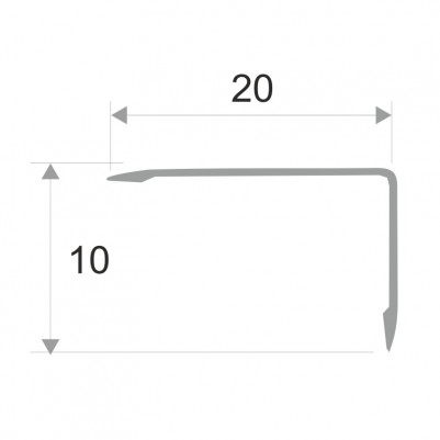 Уголок 20х10 мм из алюминия ПН-20х10 черный матовый 2.7 м