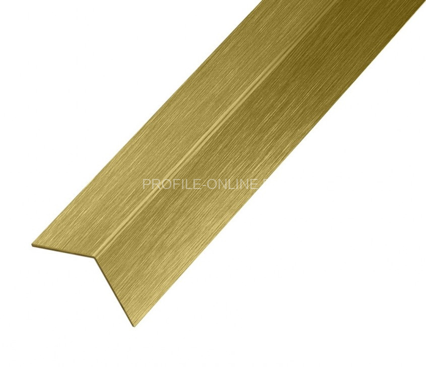 Равнополочный уголок 20х20 мм из нержавеющей стали SS 304 FSAP002-20-GS S.S.304 золото сатинированное 3 м