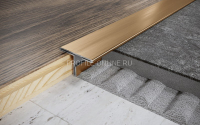 Т-профиль из нержавеющей стали 20 мм FT 20 GS золото сатинированное 270 см