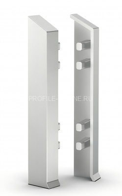 Заглушки для напольного плинтуса 70 мм Диал ДЛ-70з серебро (кмп левая+правая)