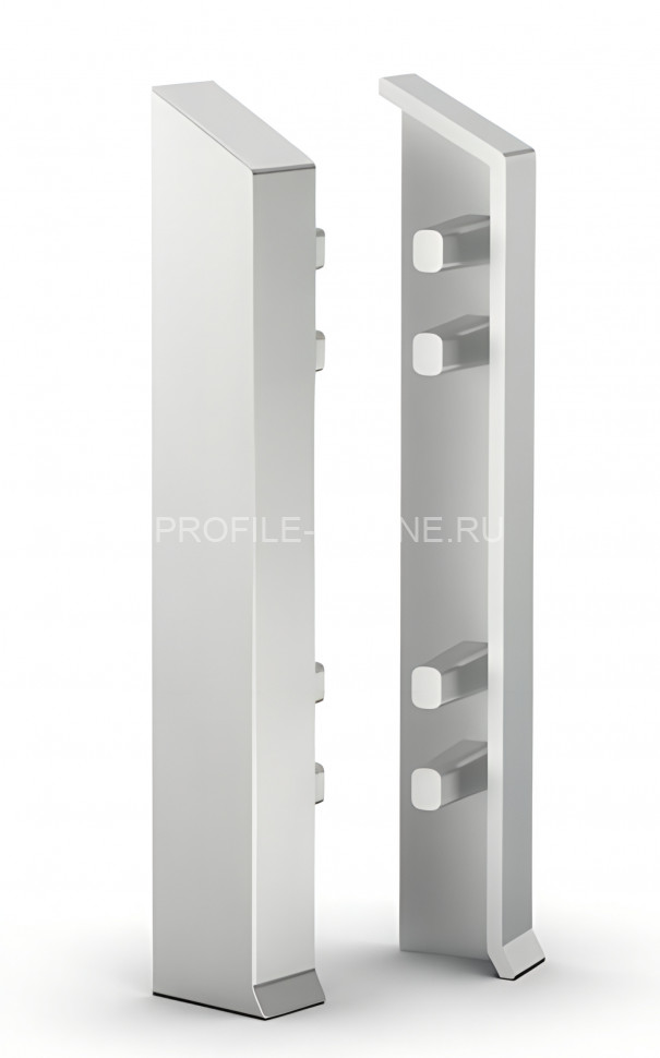 Заглушки для напольного плинтуса 70 мм Диал ДЛ-70з серебро (кмп левая+правая)