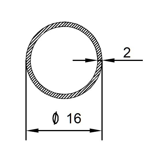 Алюминиевая труба 16х2 мм 3 м