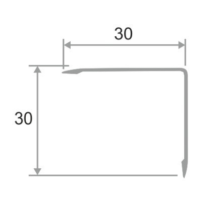 Алюминиевый уголок 30х30 равнополочный ПН-30х30 черный матовый 2,7 м