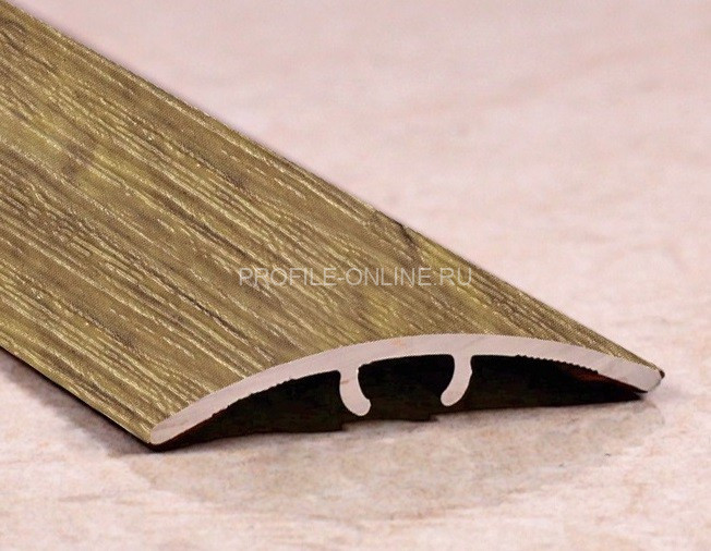 Алюминиевый порог одноуровневый ламинированный 30 мм ПО-31 203 Дуб тёмный 2,7 м