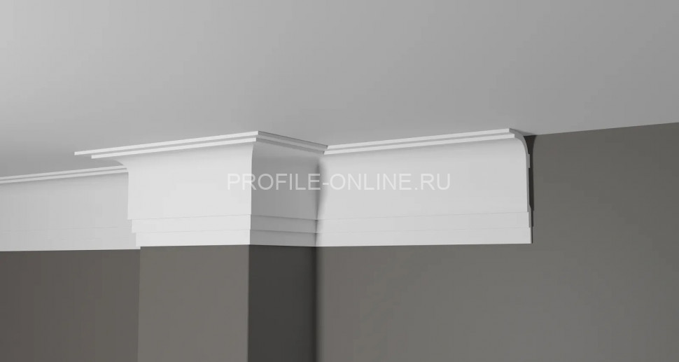 Декоративный плинтус для потолка 120х60 мм Decor-Dizayn DD516 полистирол белый, под покраску 2 м