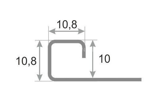 Нержавеющий П-профиль окантовочный стальной SB016-10H серебро глянец 2,7 м