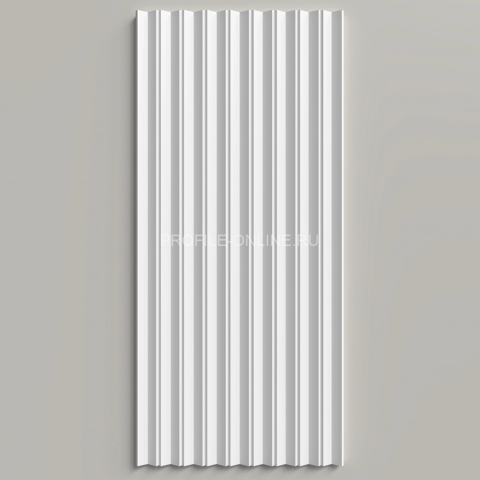 Отделочная стеновая декоративная панель 3D 180х10х3000 мм Decor-Dizayn DD908(3m) из полистирола белая, под покраску 3 м