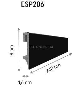 Плинтус для пола ПВХ 80 мм VOX Espumo ESP-206 черный 2.4 м