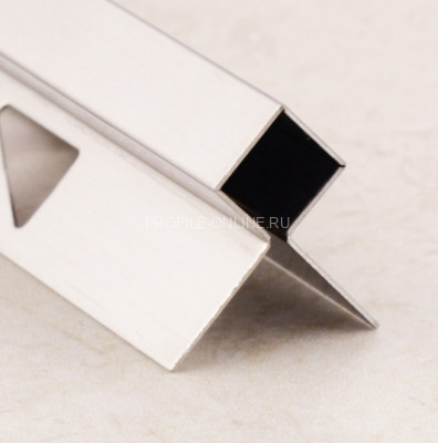 Угловой профиль закладной из нержавеющей стали SB020-10H серебро глянец 2,7 м